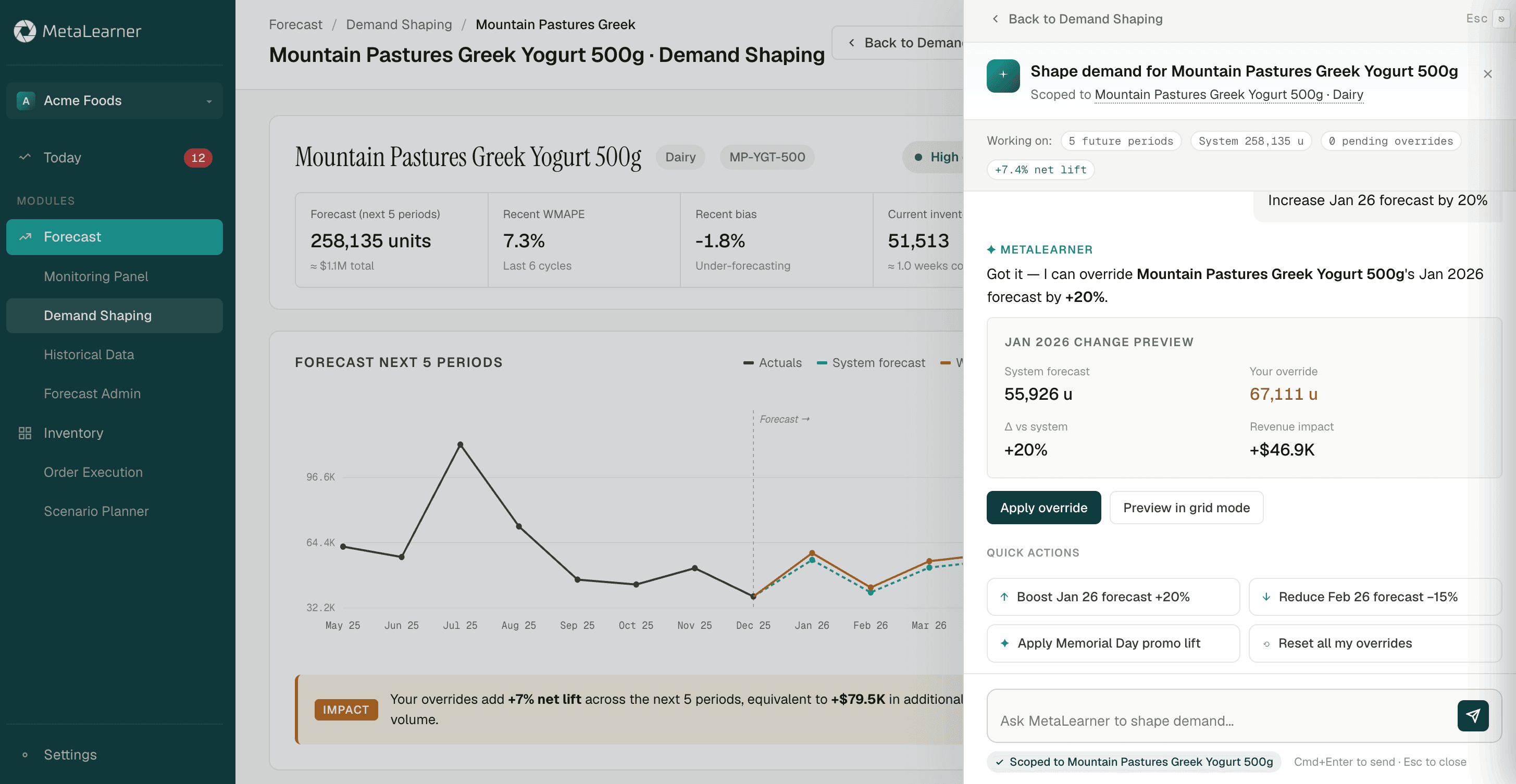 Demand shaping with chat